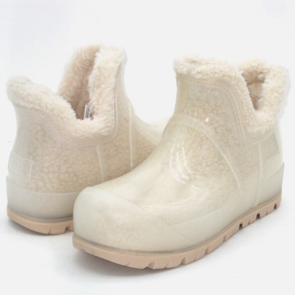 UGG Raincloud Clear Natural Waterproof Rain Boots, Sz 9 - Picture 2 of 9